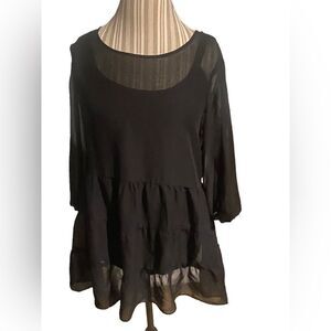 AB Studio 2 piece sheer top with attached tank like new see pics size medium